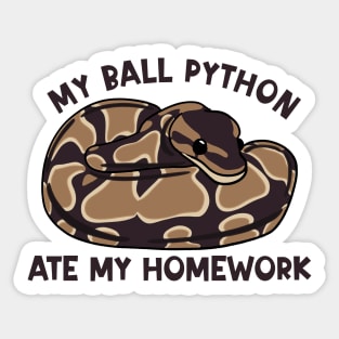 My Ball Python Ate My Homework Sticker